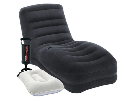 

Надувное кресло - лежак Intex 68595-2, 170 х 86 х 94 см, с ручным насосом и подушкой (11433),