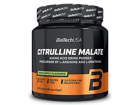 

Аминокислоты BioTech USA CITRULLINE MALATE POWDER 300 грамм Вкус Зеленое Яблоко