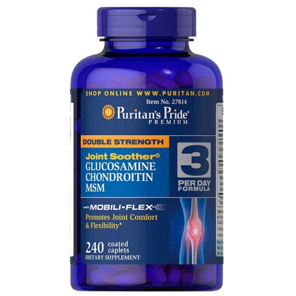 

Хондропротектор Puritans Pride Double Strength Glucosamine, Chondroitin MSM (240 таблеток)