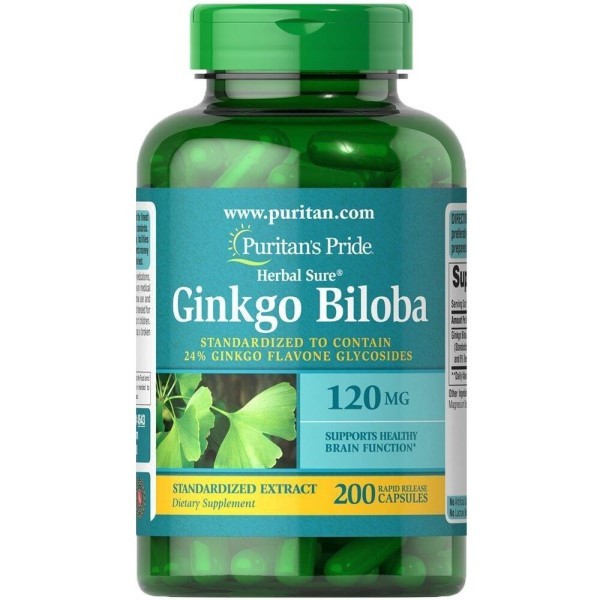 

Натуральные экстракты Puritan's Pride Ginkgo Biloba Standardized Extract 120 мг 200 капсул