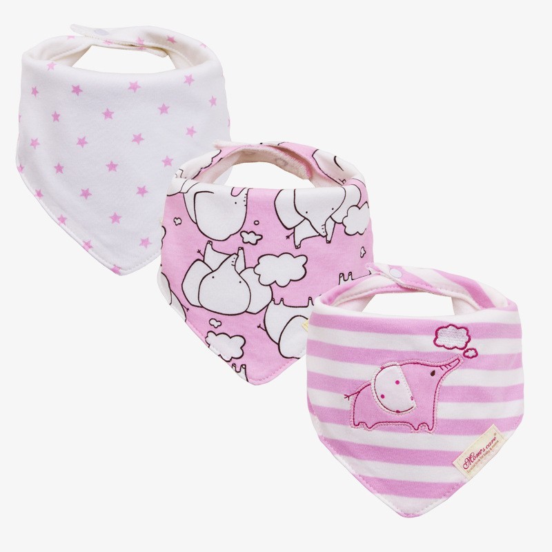 

Тканевый слюнявчик бандана Babyyy Bo Розовый слоник Набор из 3 шт