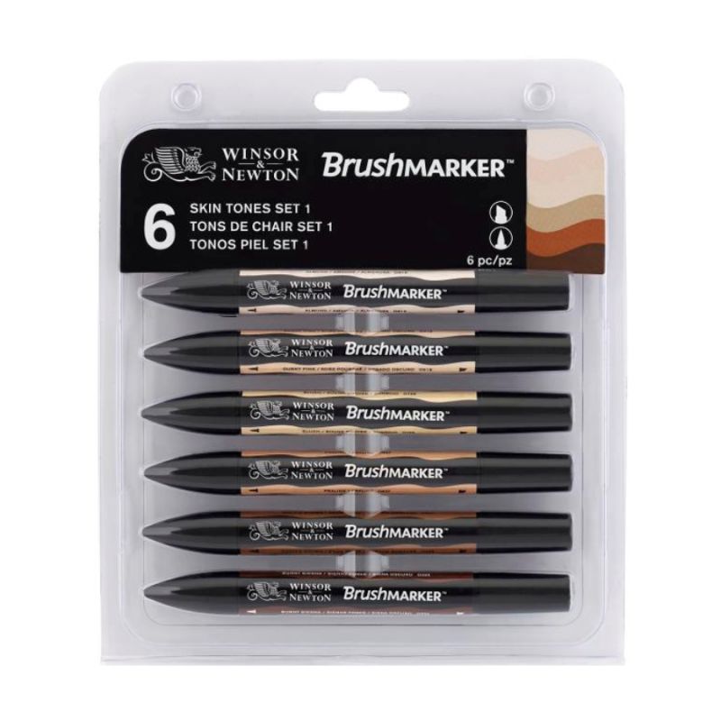 

Набор маркеров Brushmarker Winsor&Newton 6шт. Телесные тона