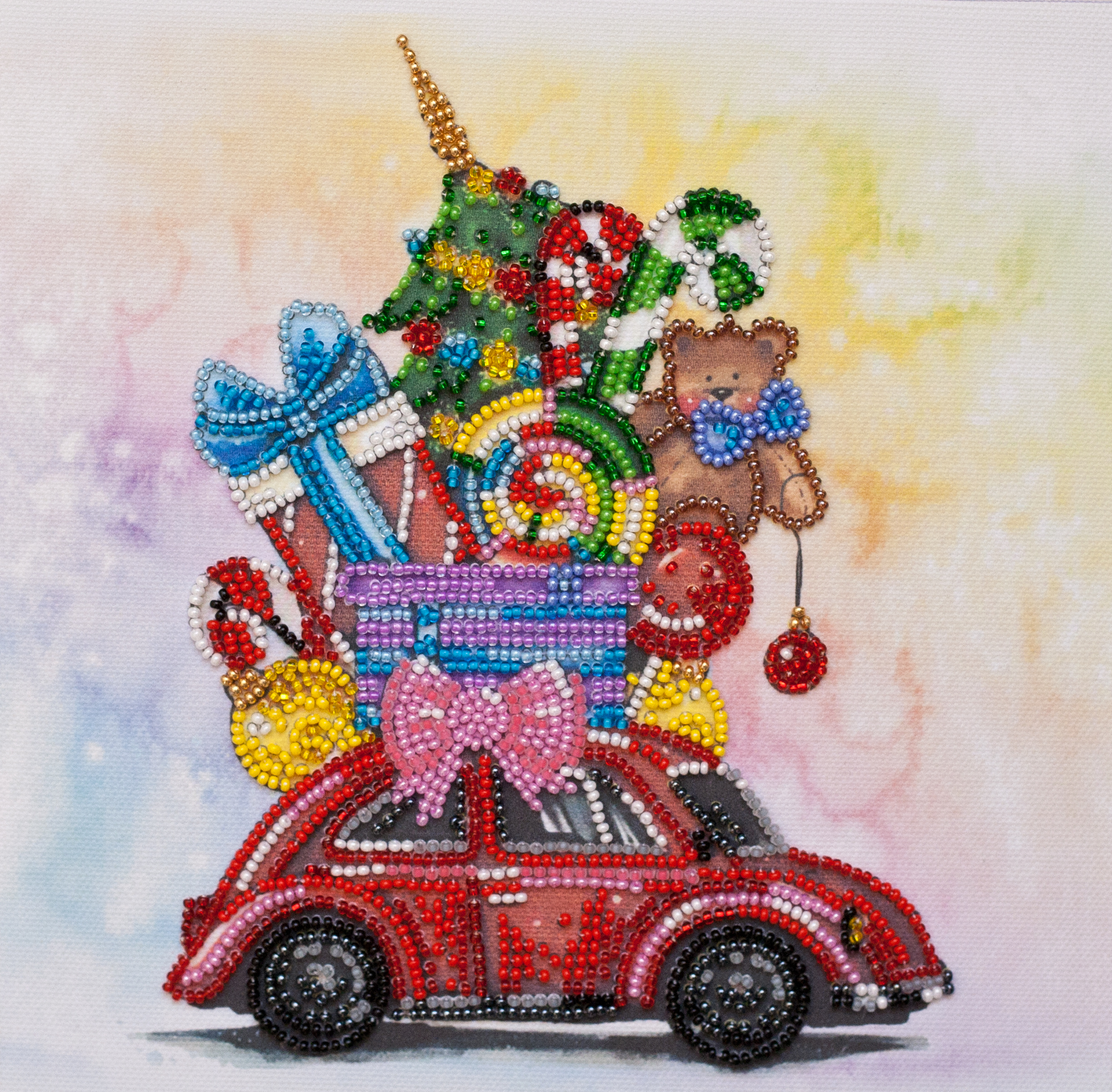 

Набор миди для вышивки бисером Абрис Арт на натуральном художественном холсте Машина подарков