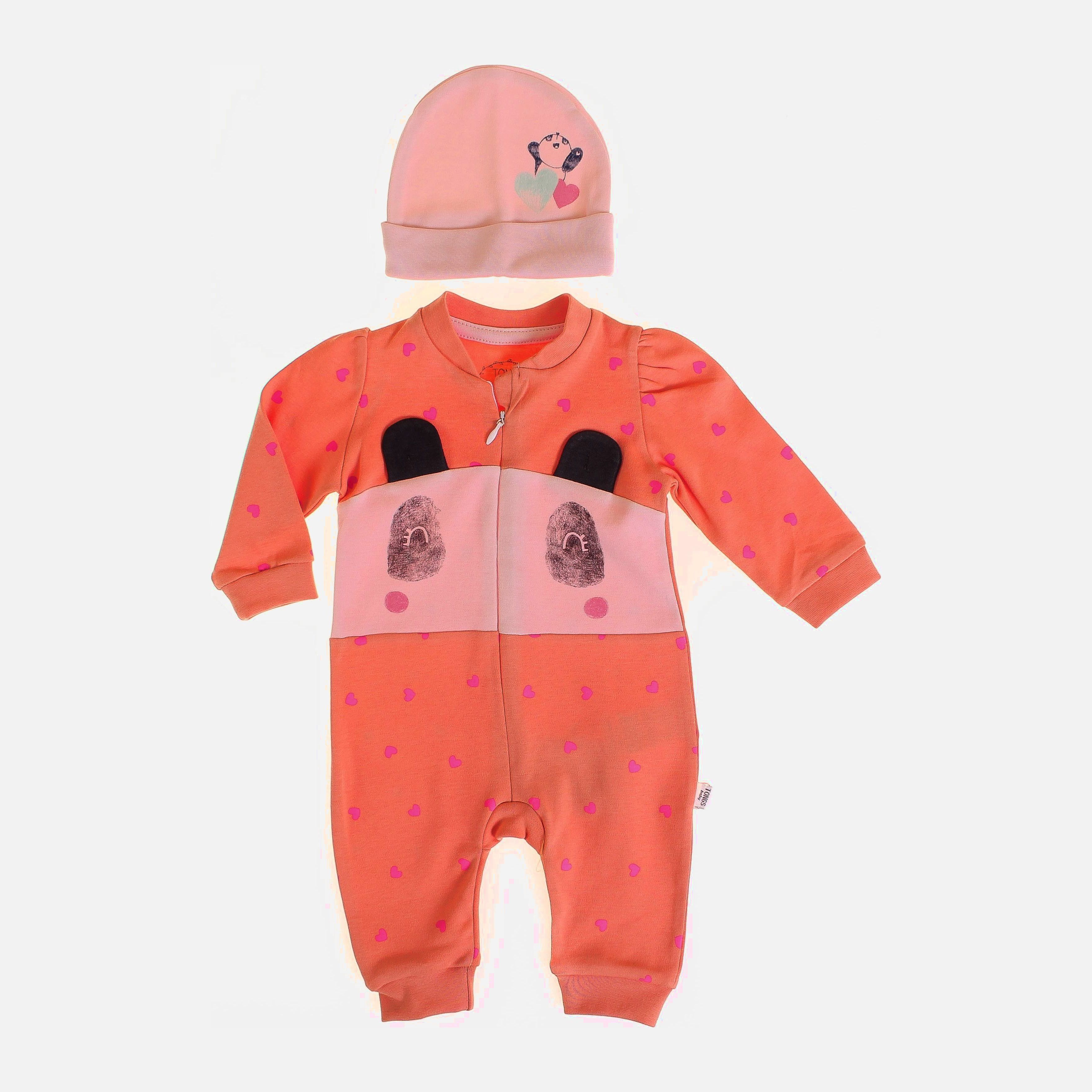 

Человечек + шапочка Tongs Baby 2971 56 см Темно-Персиковые