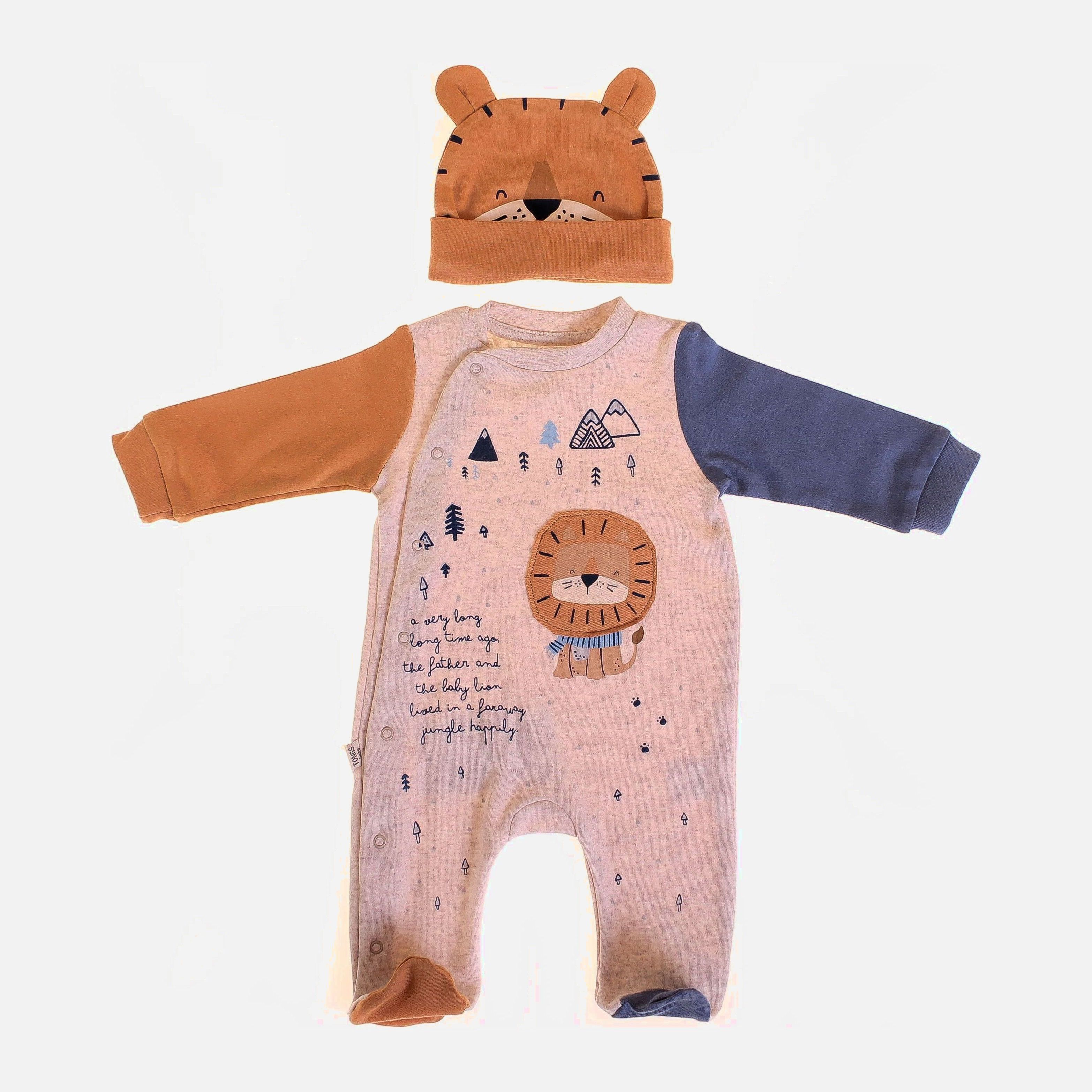 

Человечек + шапочка Tongs Baby 4010 68 см Бежевые меланжевые