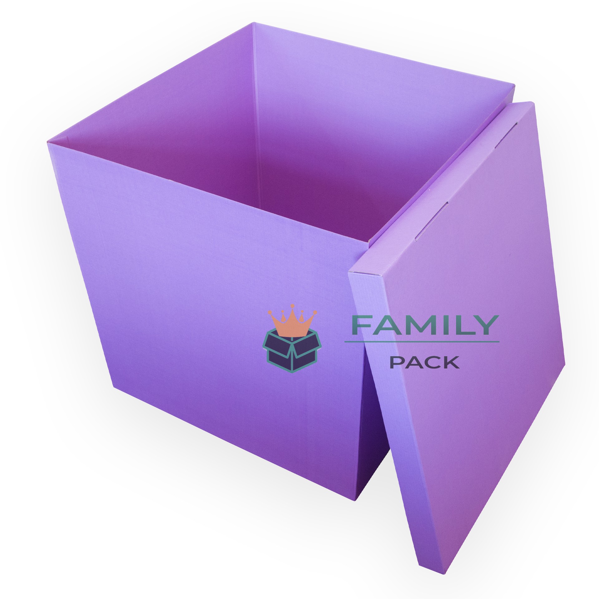 

Коробка сюрприз для шаров 70*70*70 см с крышкой сиреневая Dmytropack