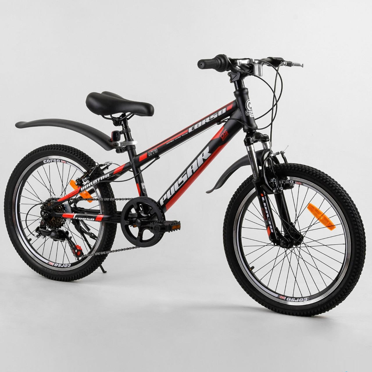 

Велосипед Спортивный 20" "CORSO" "Pulsar" Black/Orange