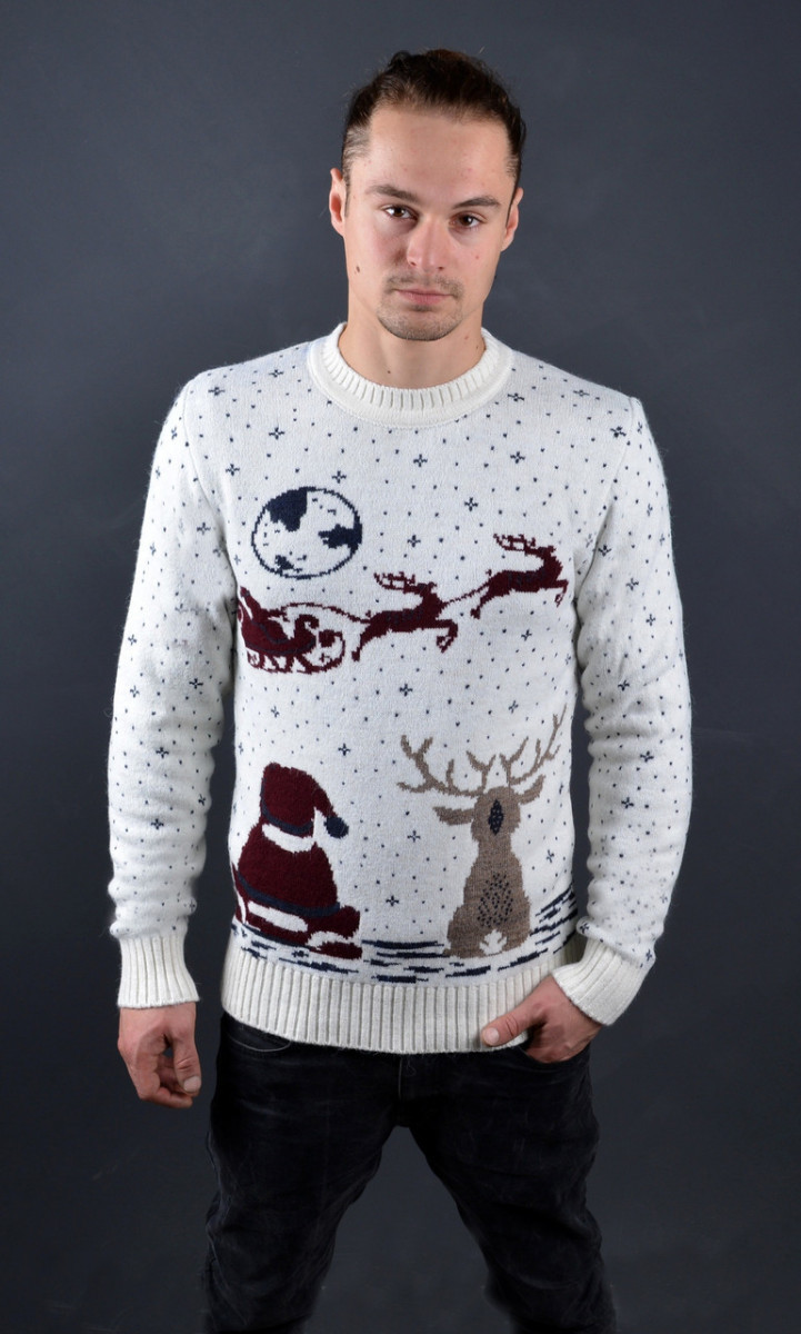 

Мужской свитер с оленями DressCode Турция L/XL 70% шерсть 5557