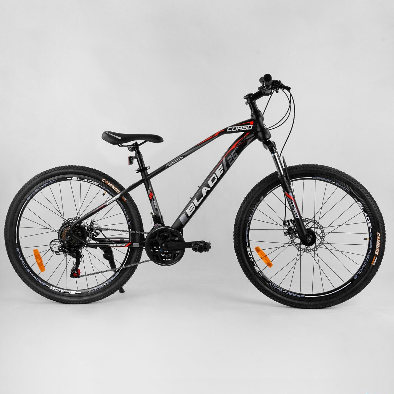 

Велосипед Спортивный 26" "CORSO" "Blade" Black/Gray