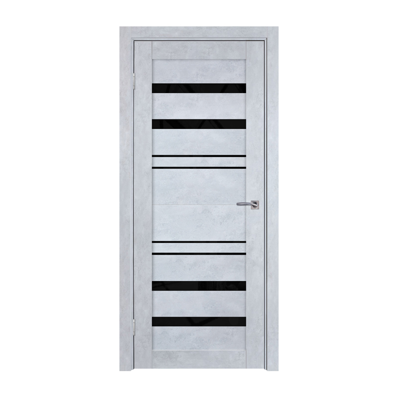 

Дверное полотно ТД ТД-413 2000х600 мм Серый бетон L (чёрн. стекло)