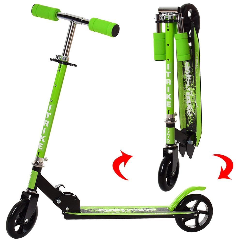 

Детский двухколесный самокат iTrike SR 2-005-GRB Green складной