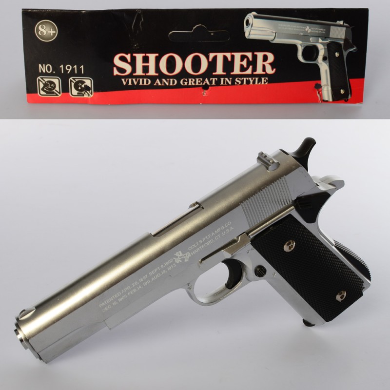 

Игрушечный детский пистолет на пульках Shooter металлический 1911A