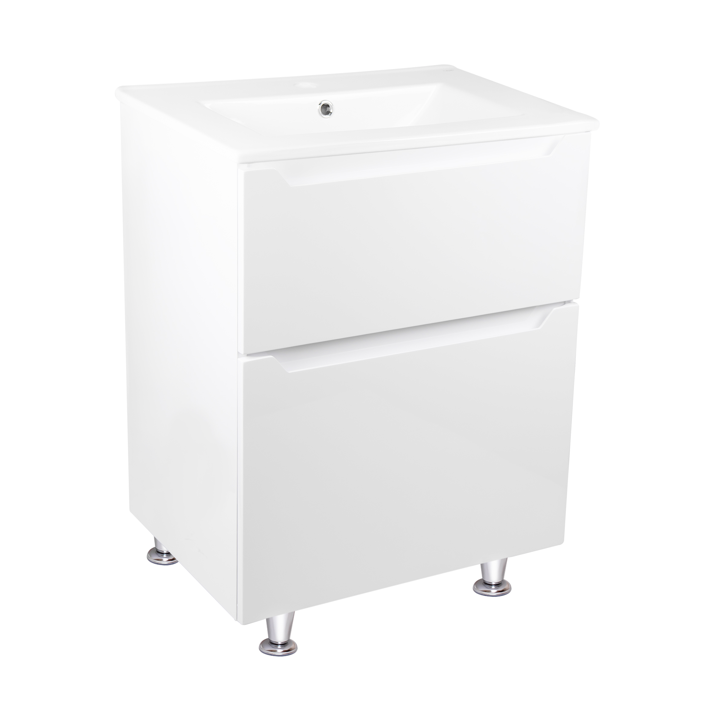 

Комплект Qtap Scorpio 605х825х460 White тумба напольная + раковина врезная QT1471TNВ6013060CW