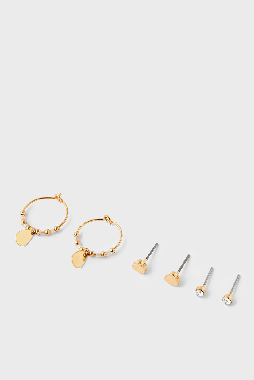 

Женские золотистые серьги (3 пары) 3 X HEART HOOP Accessorize OS 181823