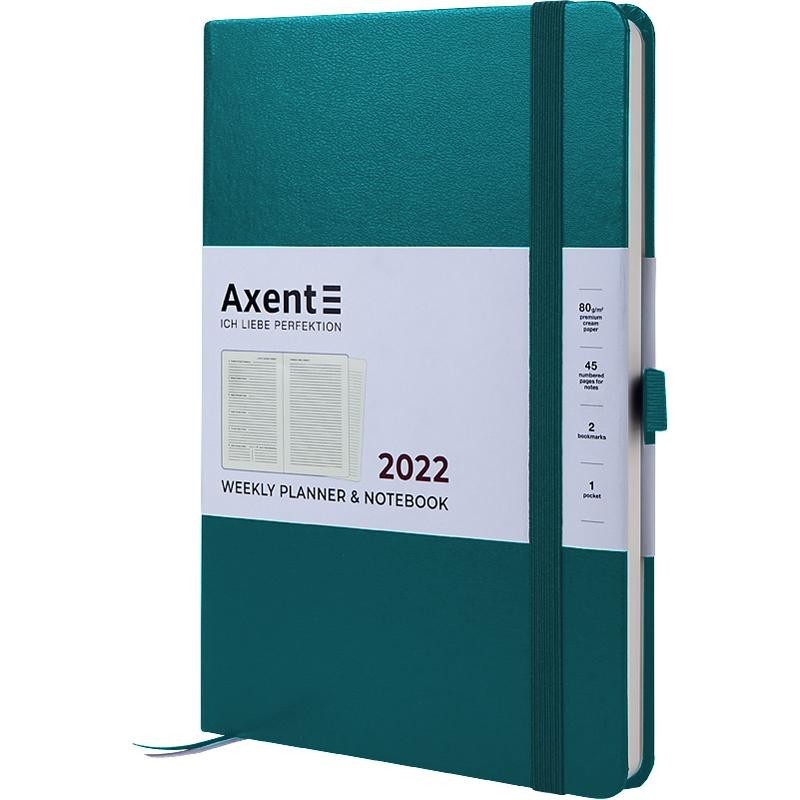 

Еженедельник 2022 Prime Strong 145х210 в твёрдой обложке Малахитовый Axent