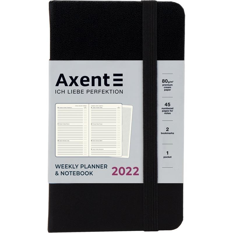 

Карманный еженедельник 2022 Pocket Strong 90х150 в твёрдой обложке Чёрный Axent