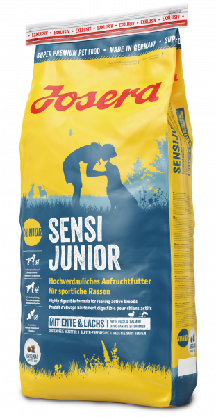 

Сухой корм Josera (Йозера) Sensi Junior для щенков и юниоров средних и крупных пород птица утка лосось 15 кг