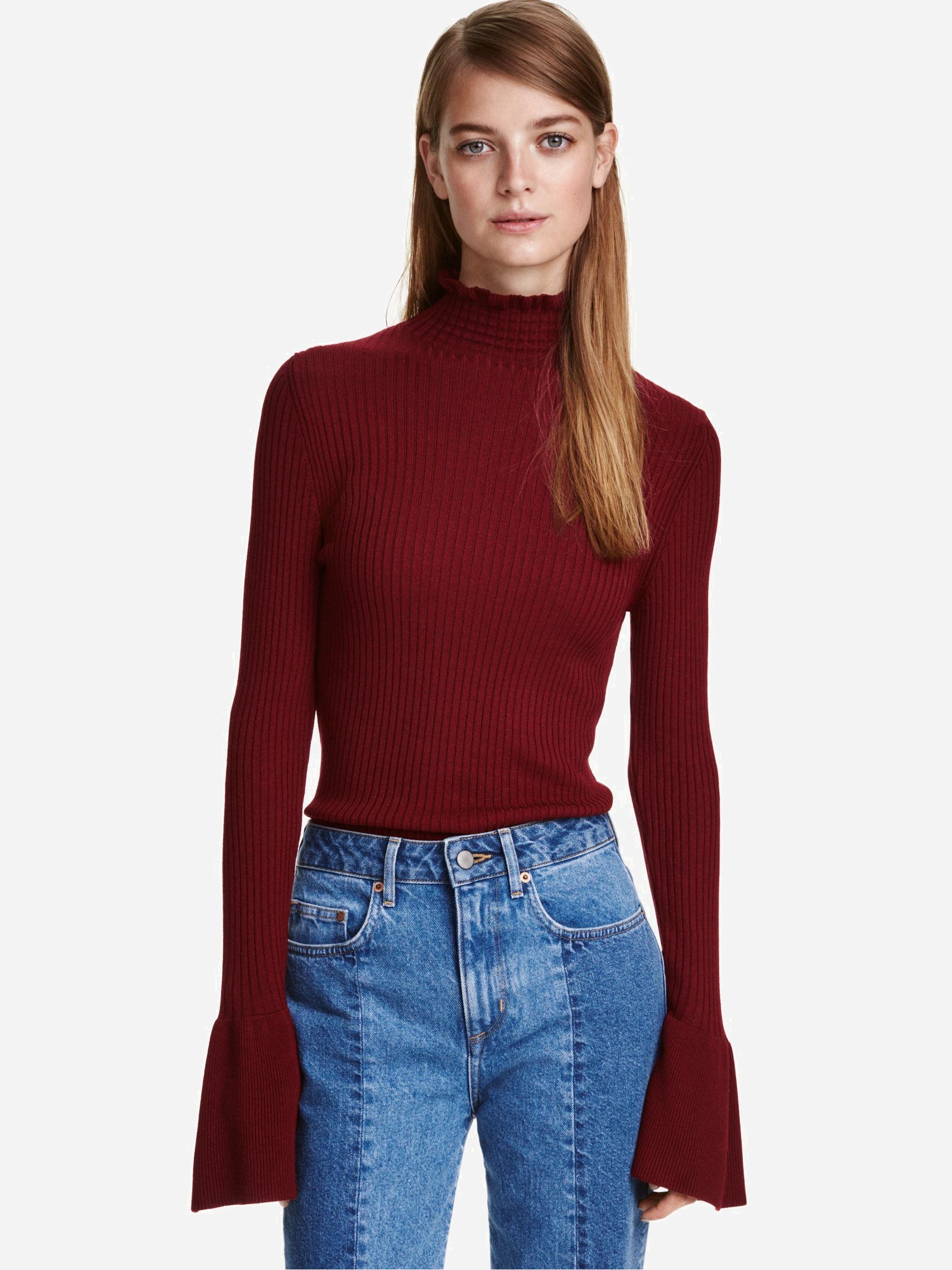 

Водолазка H&M XAZ147858UBUZ 34 Бордовая