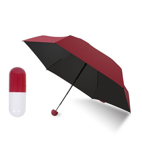 

Мини-Зонт в капсуле карманный HLV Umbrella, Бордовый