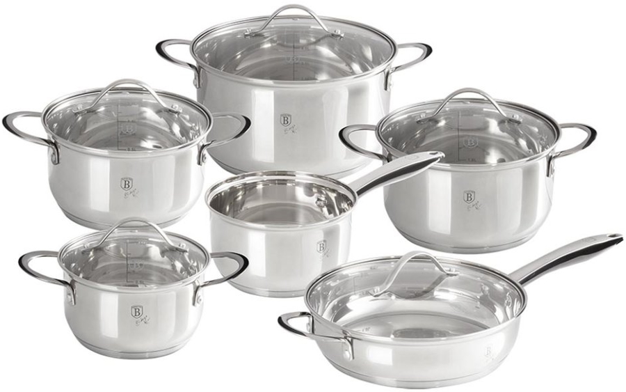 

Набір каструль (ВH-6661) Berlinger Haus Silver Jewerly Collection 12 пр.