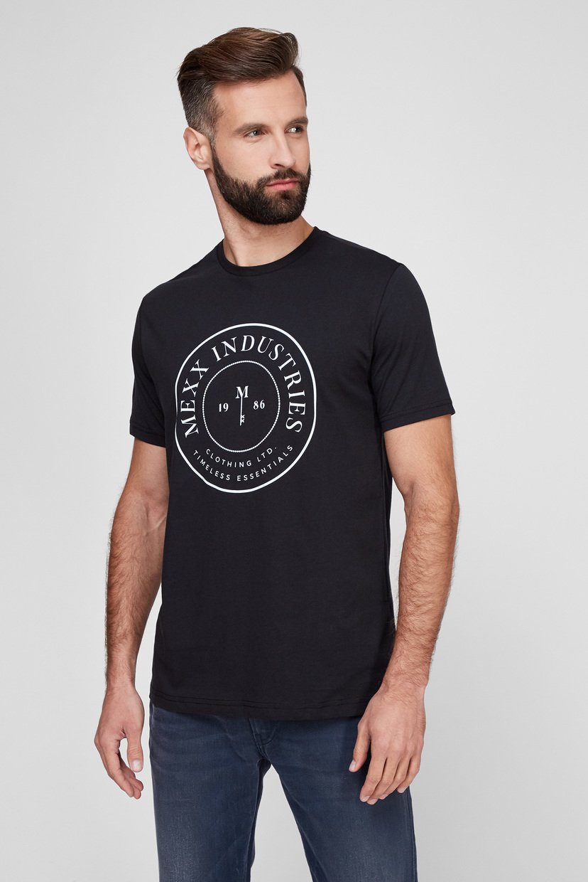 

Мужская черная футболка Mexx  TI21219016M, Мужская черная футболка Mexx S TI21219016M