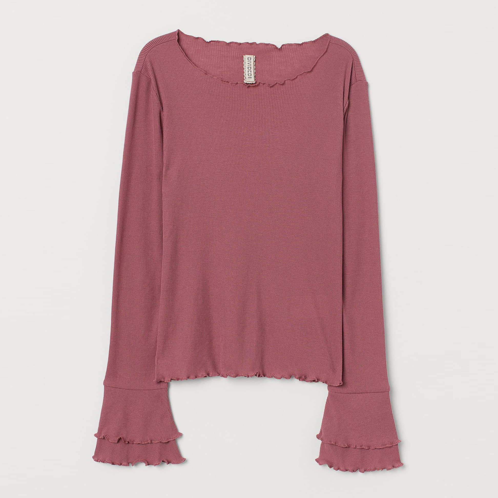 

Лонгслив H&M XAZ205985XZJB M Темно-розовый