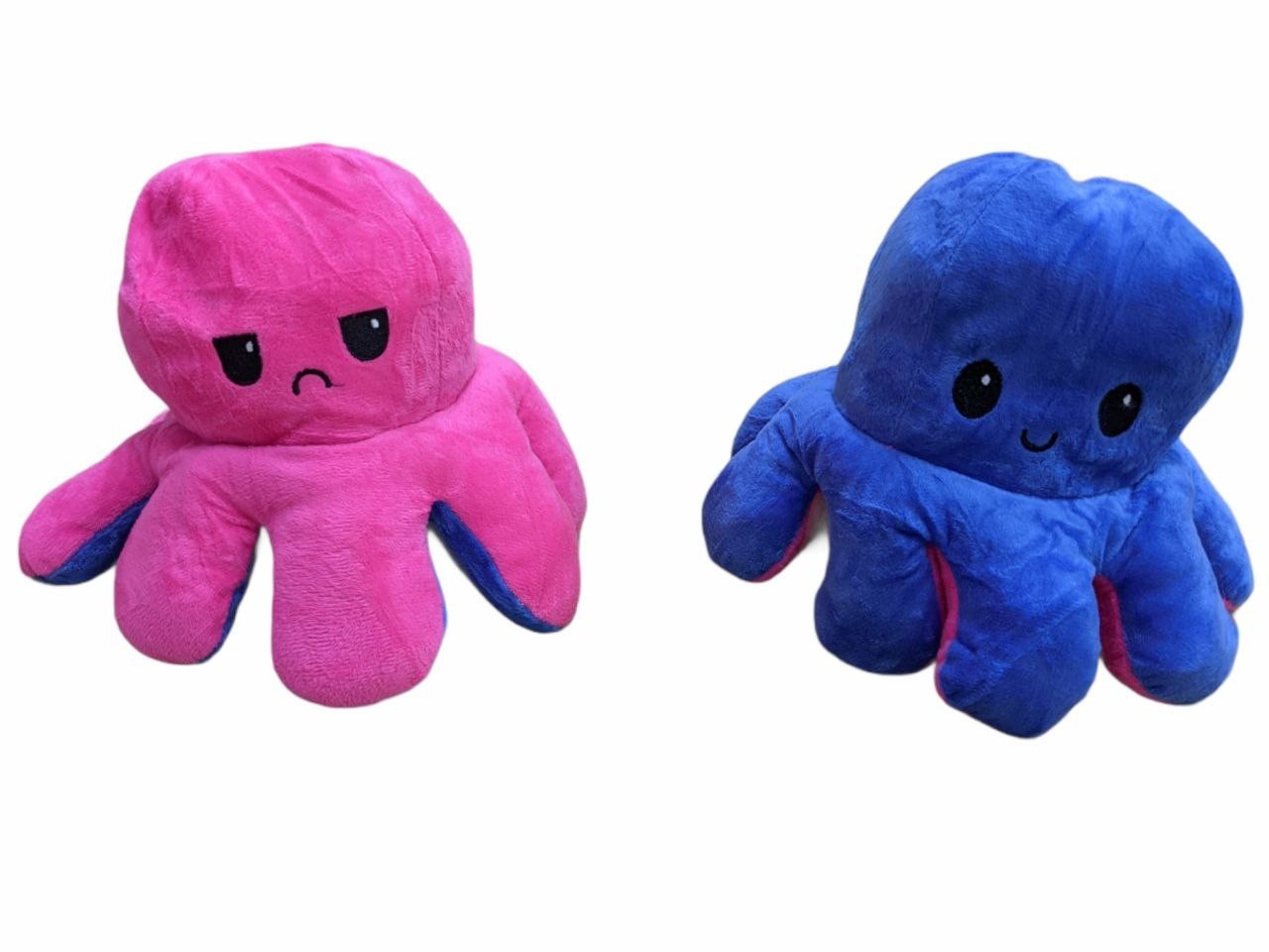 

Мягкая игрушка осьминог перевёртыш двухсторонний большой 30 см розовый-синий FLIP54