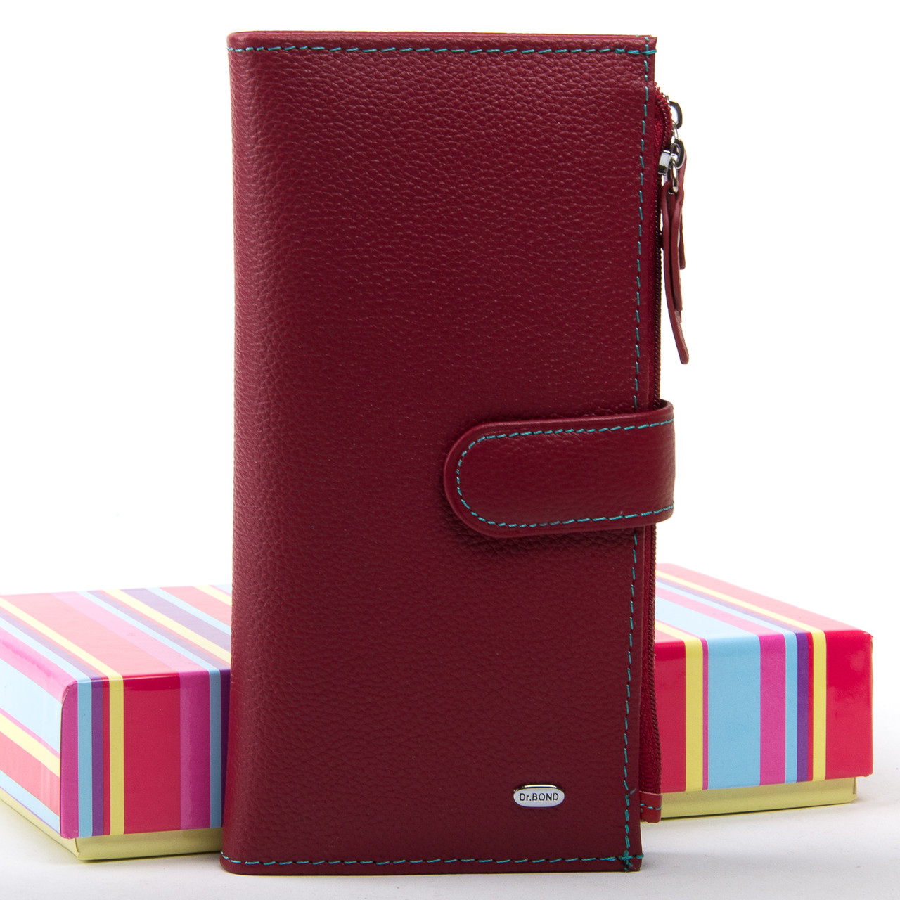 

Жеснкий кошелек Rainbow кожа DR. BOND WRN-23 бордовый