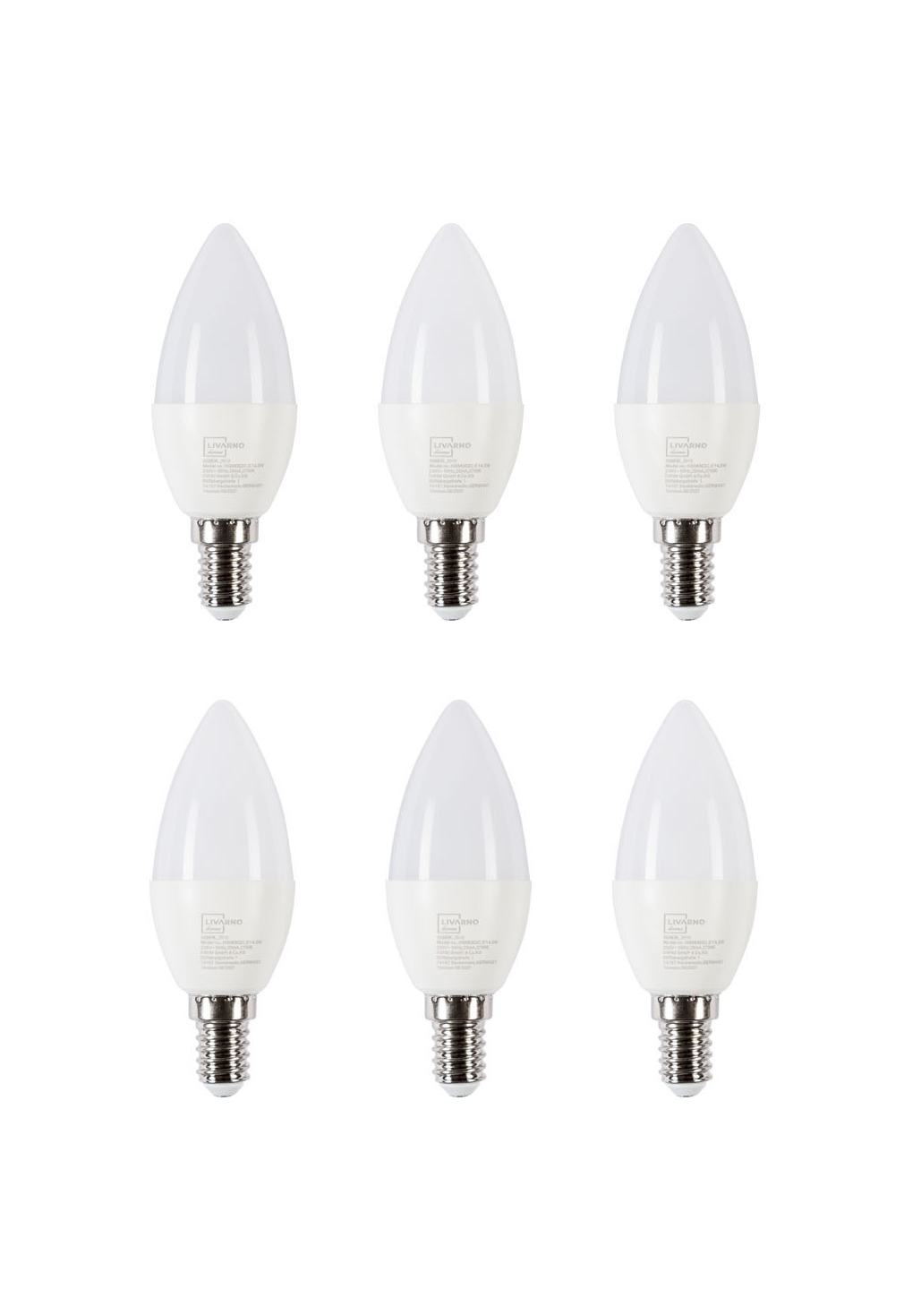 

LED лампочка Е14 2700к 6 шт Livarno Lux белый EL-470008