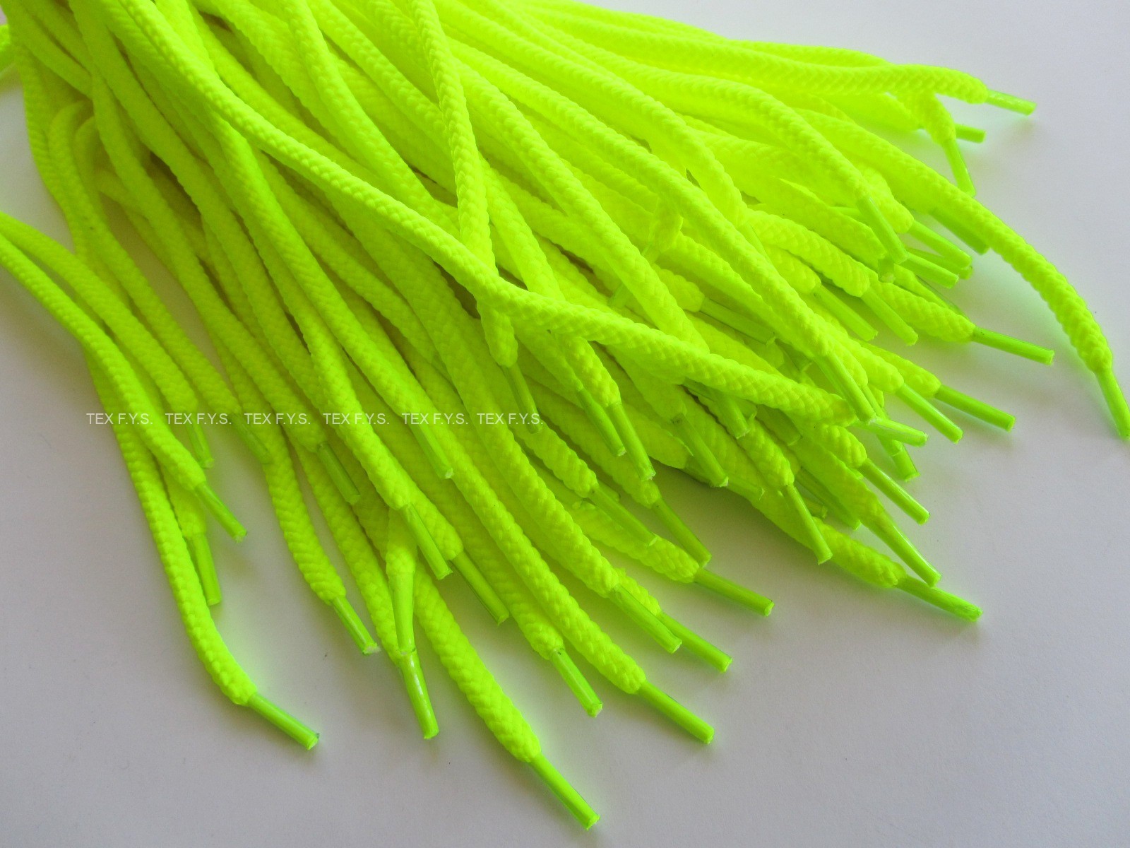 

Шнурки круглые Ø 5 мм лимонные флюоресцентные полиэфирные 50 см 50 пар