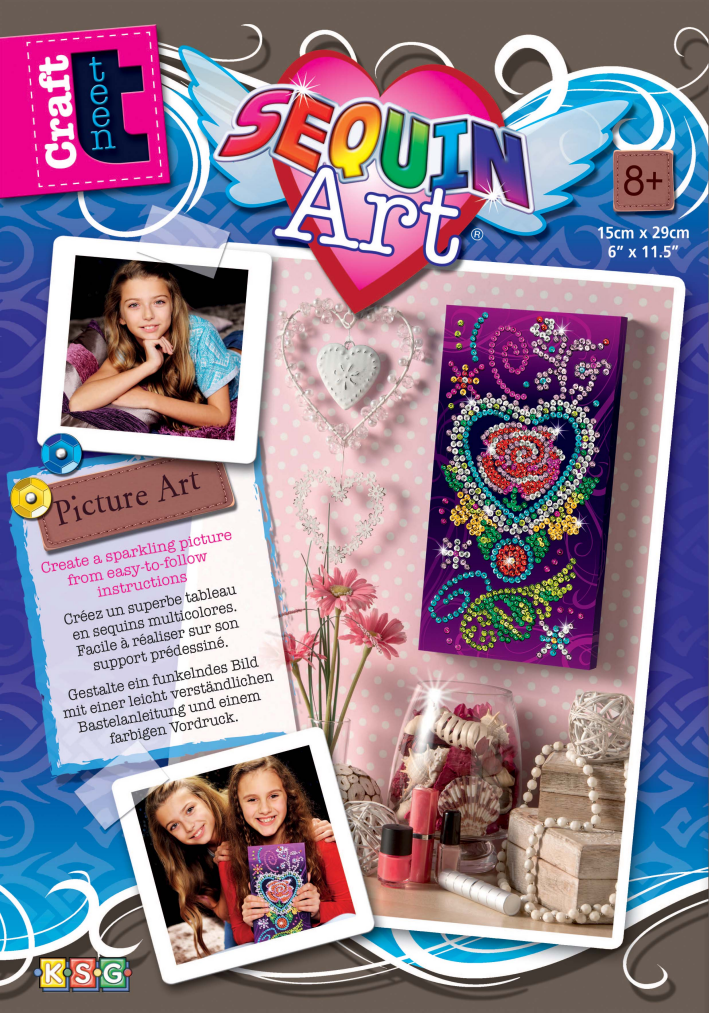 

Набор для творчества Sequin Art Picture Art Craft Teen Rose 15х30 см (SA1419)