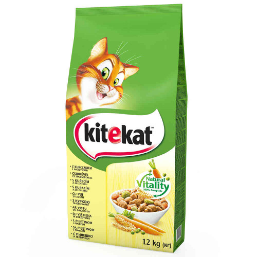 

Сухой корм Kitekat для кошек, курица с овощами, 12 кг