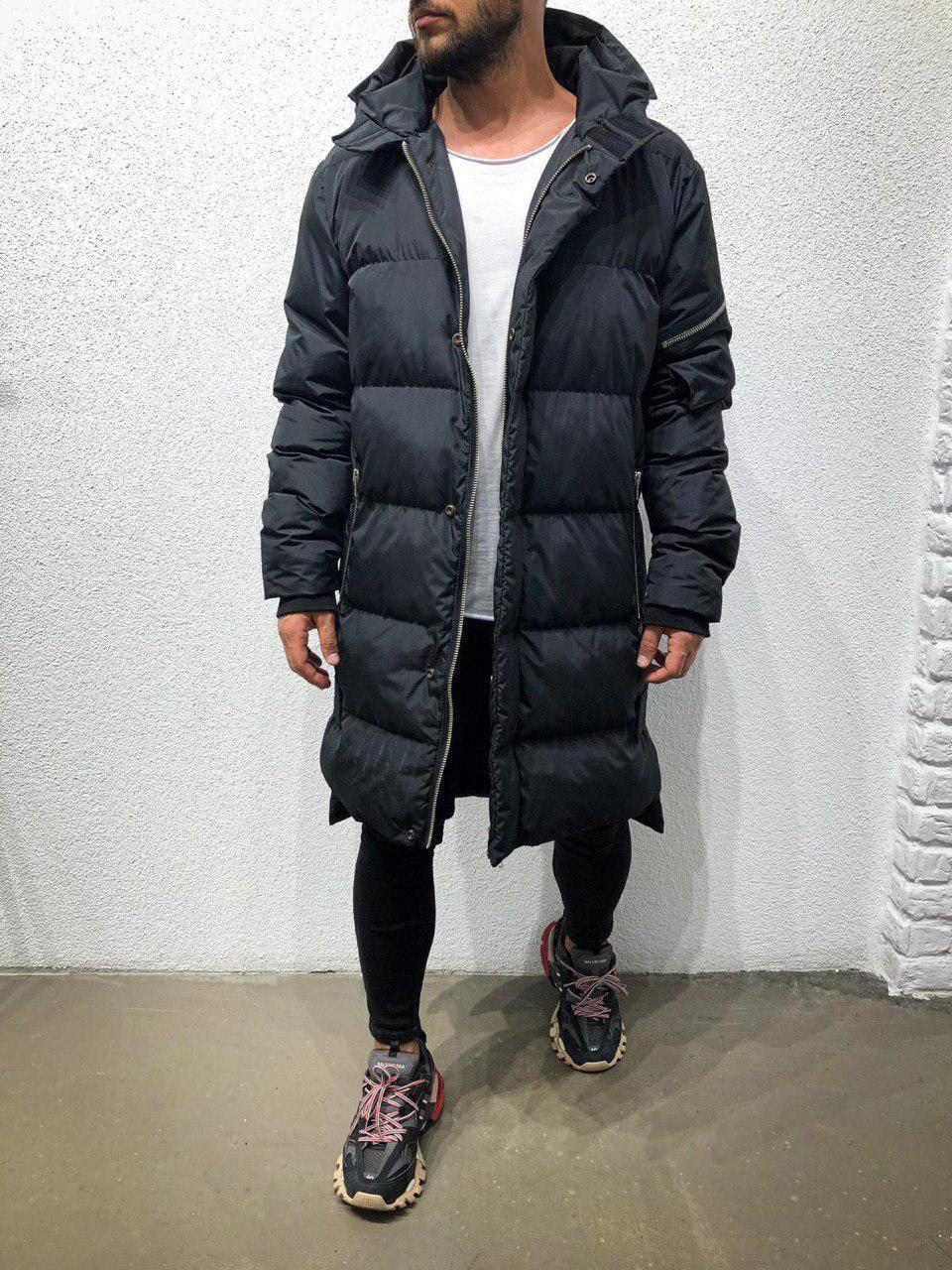 

Куртка зимняя удлиненная унисекс L'Ludia черная Oversize