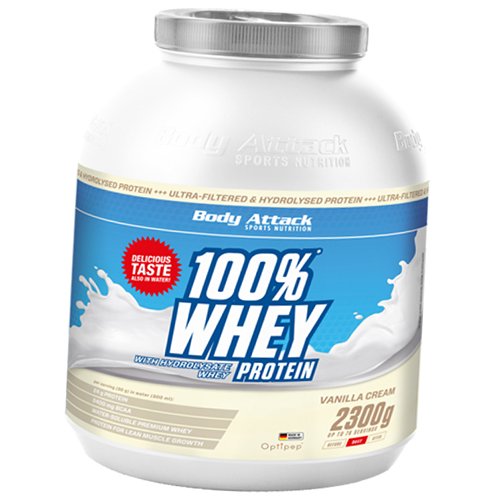 

Концентрат Сывороточного Протеина, 100% Whey Protein, Body Attack 2300г Ваниль (29251004)