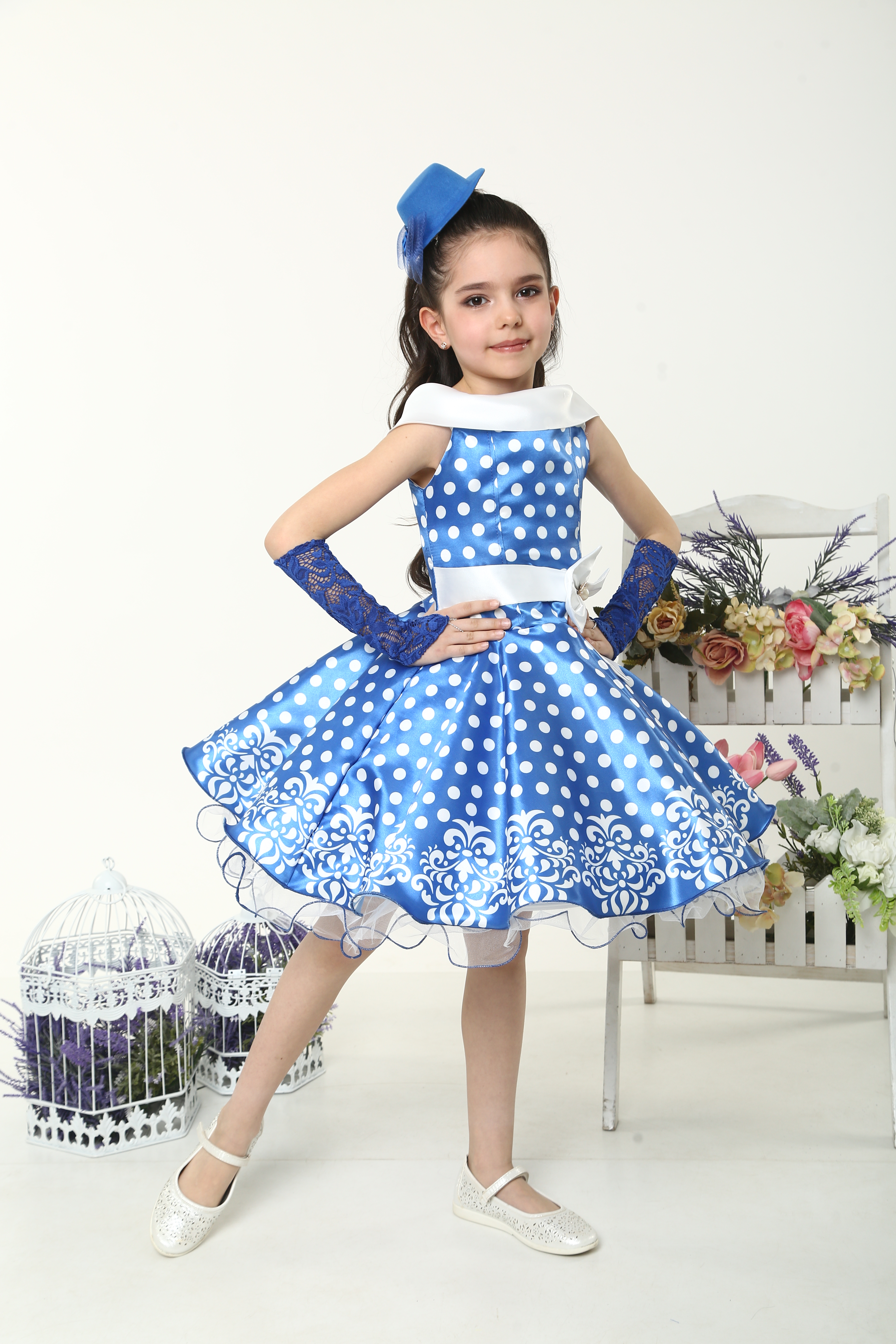 

Детское платье I.V.A.moda Горошек 30 синий iva-495