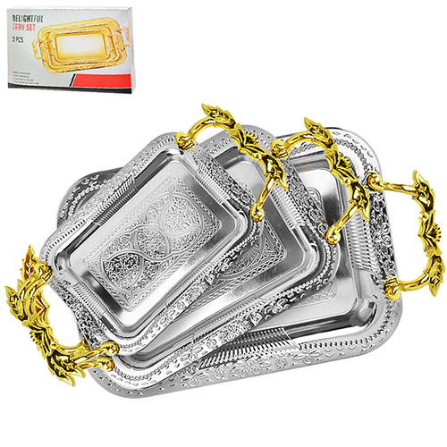 

Набор подносов прямоугольных STN 3 предмета Silver / Gold