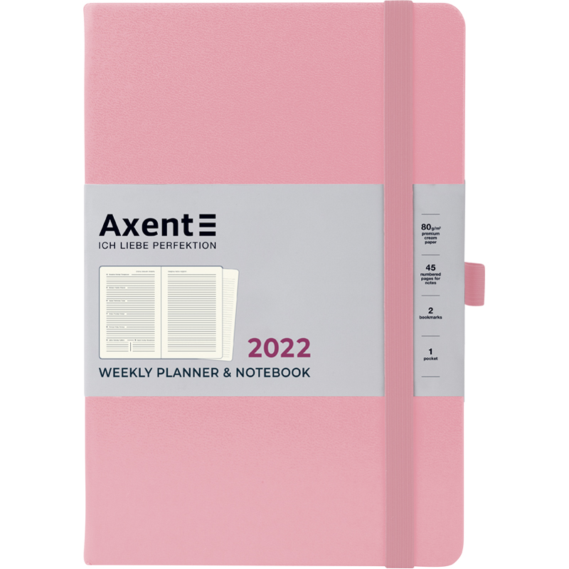 

Еженедельник датированный Axent Prime Strong 2022 А5 96 листов светло-розовый (8507-22-49-A)