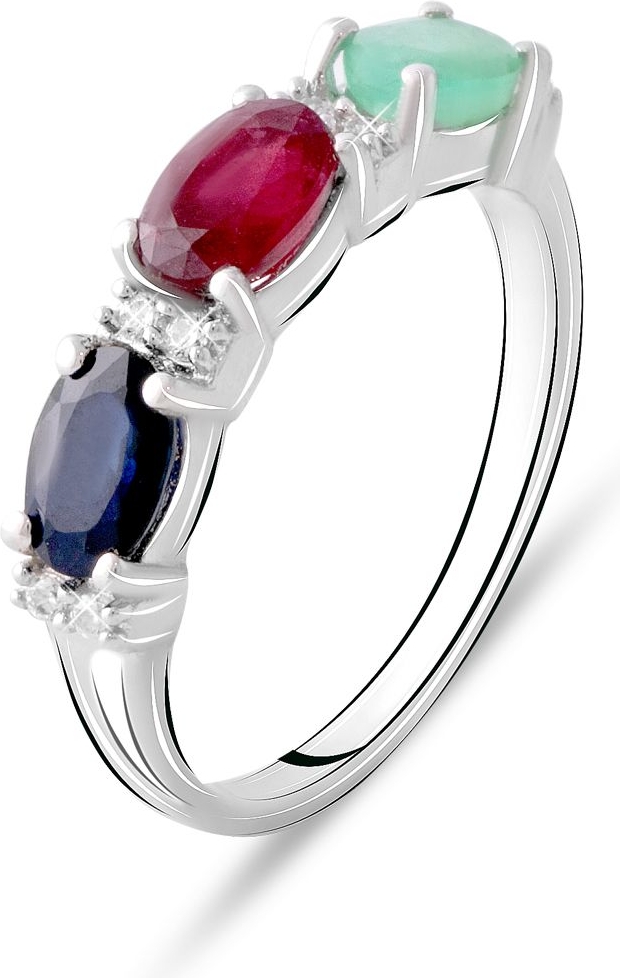 

Серебряное кольцо SilverBreeze с натуральным сапфиром, изумрудом, рубином 2076001 17.5 размер, 17.5 размер