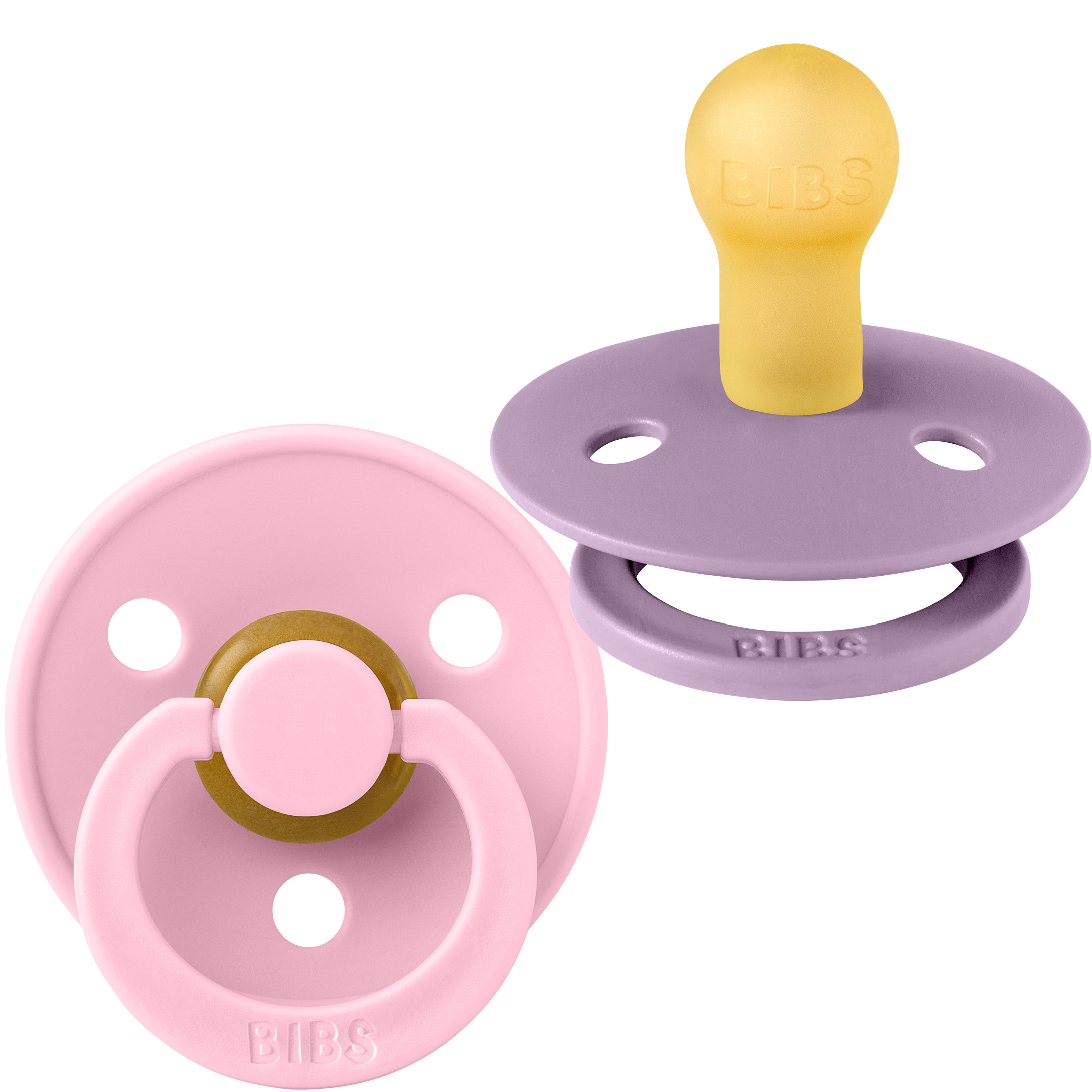 

2 пустушки BIBS Colour Latex Lavander/Baby Pink 0-6 міс., розмір 1