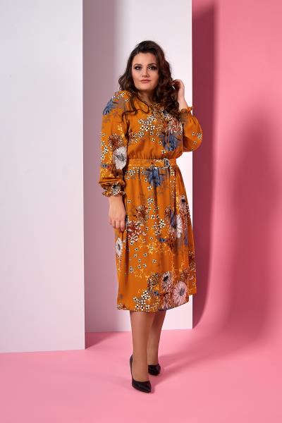 

Платье Style-Nika Пандора  Оранжевый 2137/2, Платье Style-Nika Пандора 48 Оранжевый 2137/2