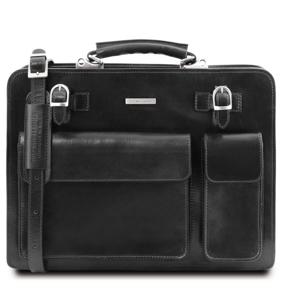 

TL141268 Черный Venezia - Кожаный портфель на 2 отделения от Tuscany