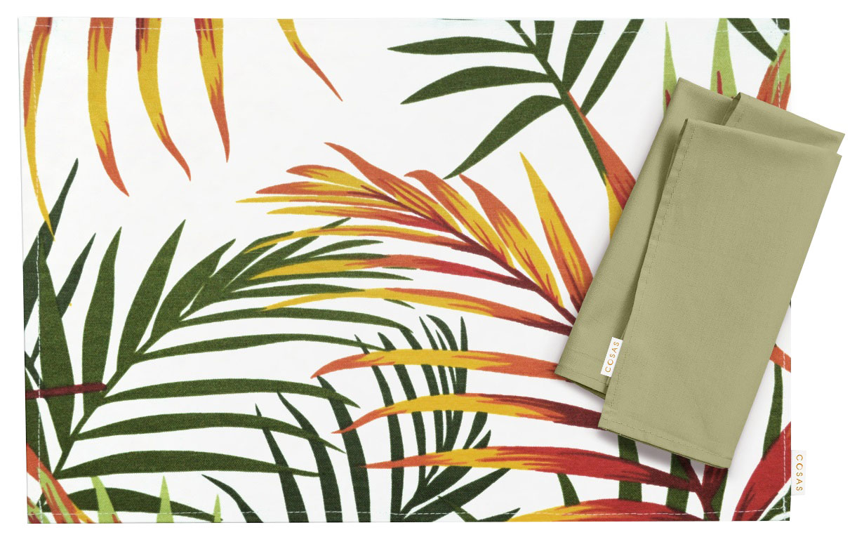

Салфетки Cosas Foliage Color Olive 30х30 см 4 шт, 30x42 см 4 шт