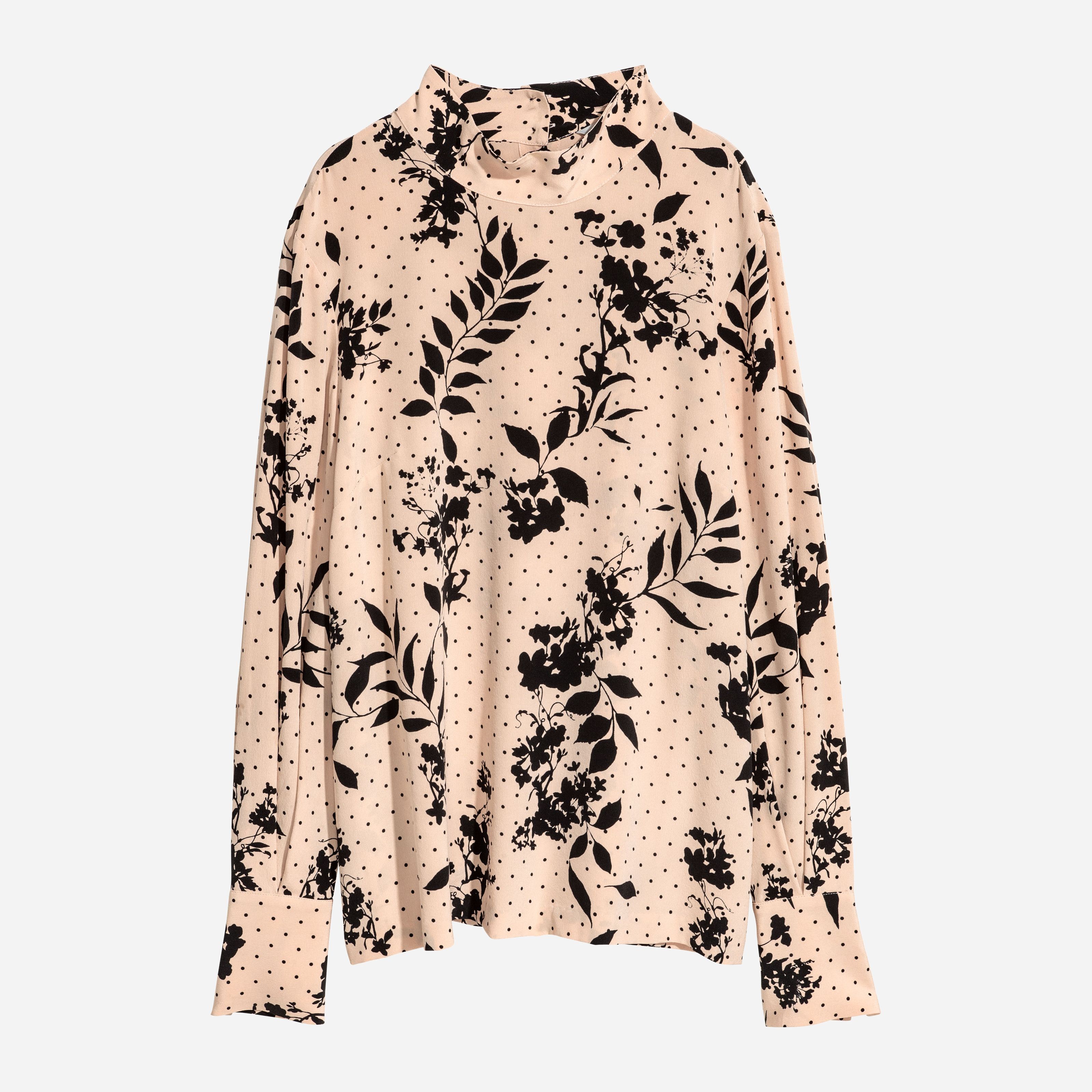 

Блузка H&M XAZ099208DVUQ  Бежевая с черным, Блузка H&M XAZ099208DVUQ 44 Бежевая с черным