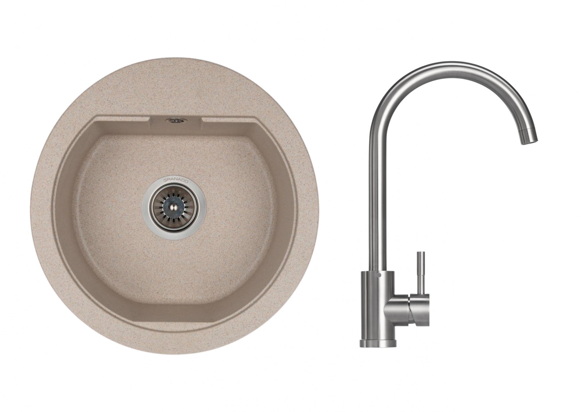 

Комплект GRANADO Lugo Terra/Змішувач Elche Inox з сифоном