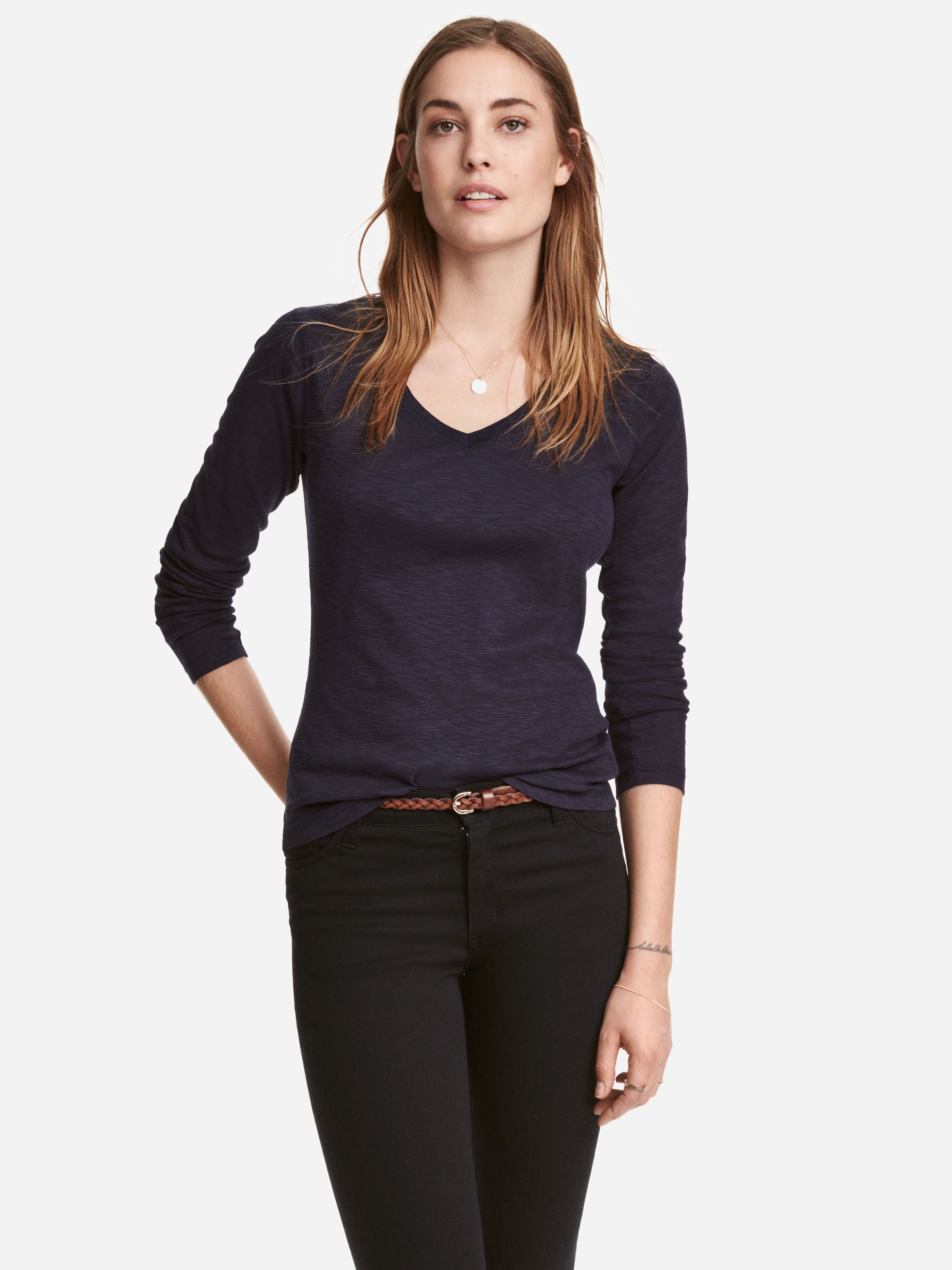 

Лонгслив H& XAZ050119OHUD  Темно-синий, Лонгслив H&M XAZ050119OHUD M Темно-синий