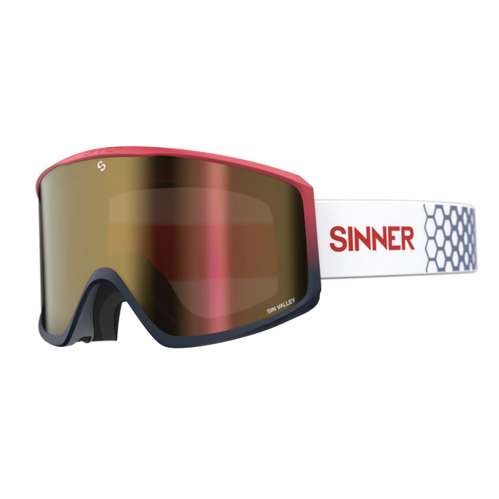 

Маска горнолыжная Sinner Sin Valley Red Blue-Red Mir + Orange (SIGO-183-65-58) синий Красно-оранжевый