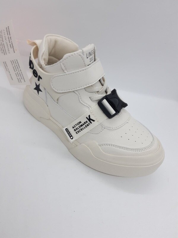 

Ботинки Lillin Shoes белые демисезонные хайтопы BD-0016 33 р 21,5 см