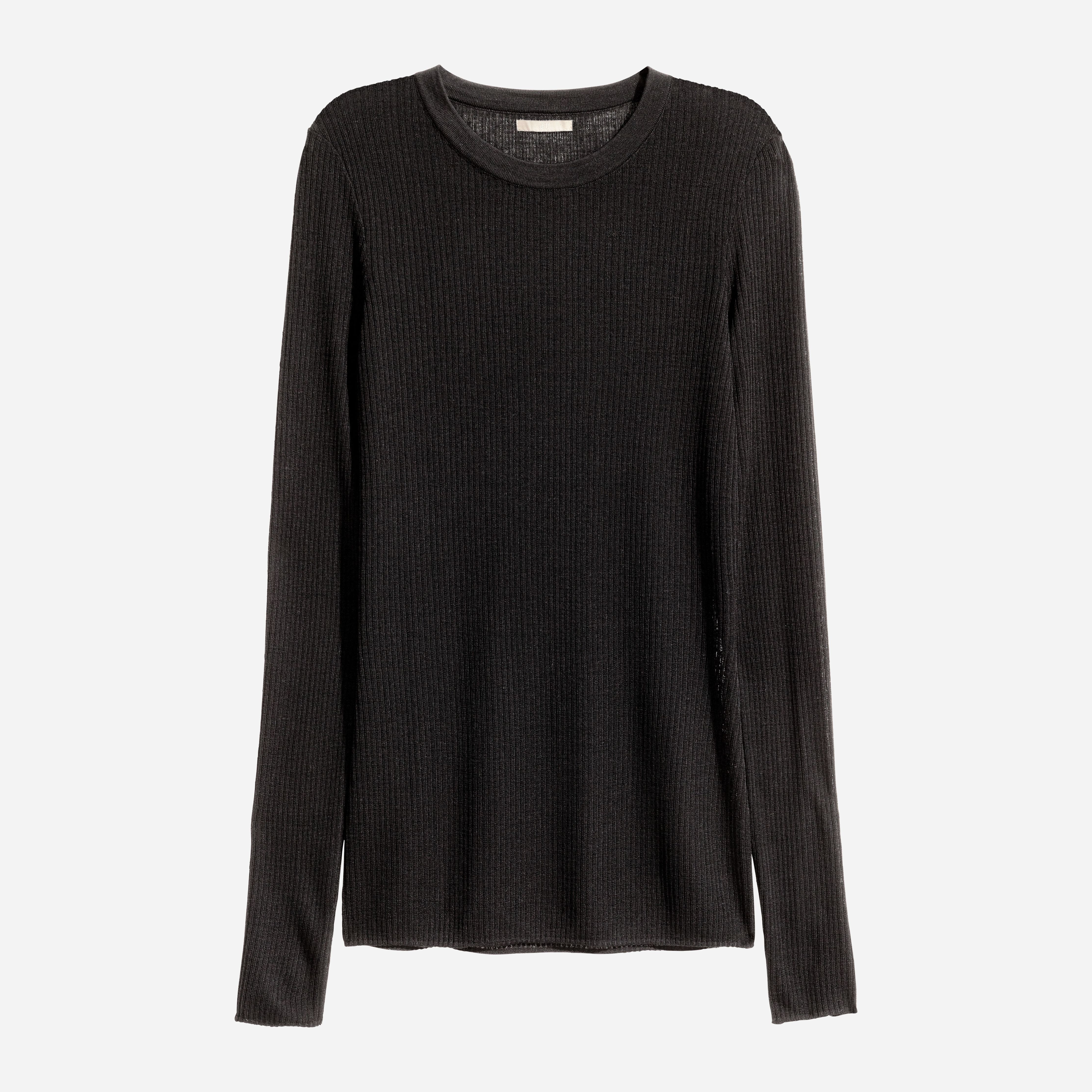 

Лонгслив H&M XAZ090257RIQT 36 Черный