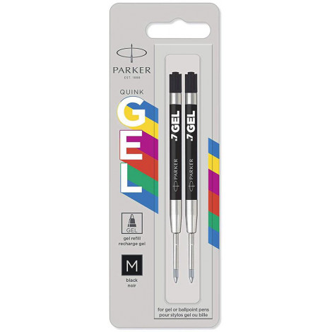 

Стержни Parker шариковые GEL черные М блистер 2шт 10 362BK2