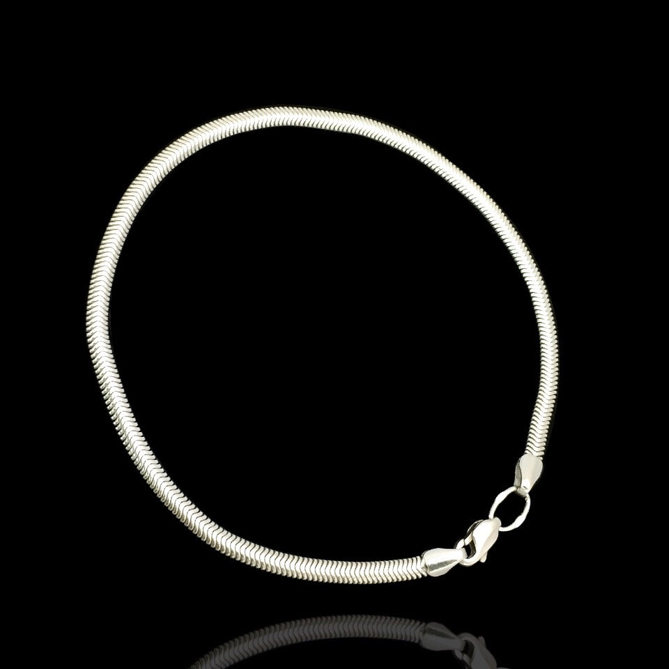 

Серебряный браслет на ногу плоский снейк Selenit 20 см 62000/6